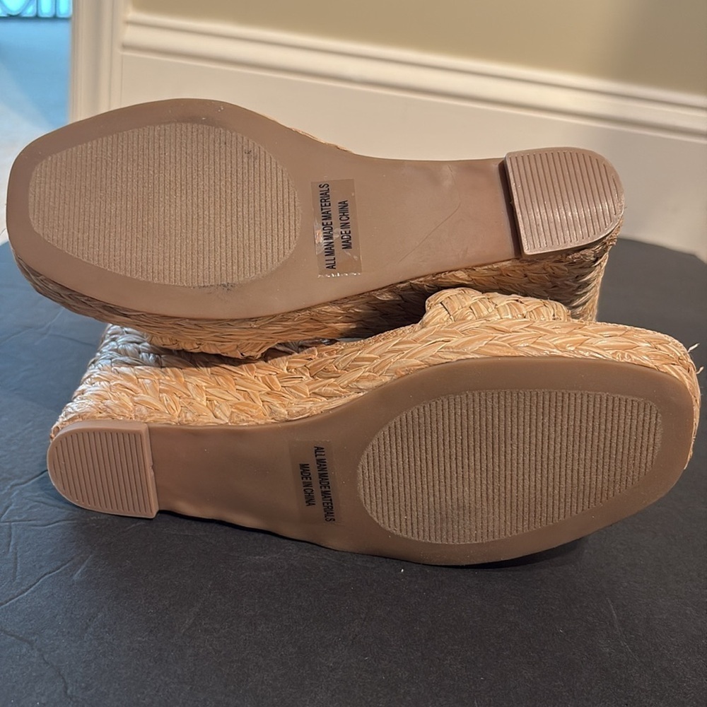 New Dolce Vita Harriat Braided Raffia Platform Wedge Sandals 9.5 - Picture 4 of 6